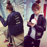 韩版学院风大码原宿字母棒球服修身风衣bf风学生短款夹克外套女潮