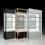 新百惠精品钛铝合金玻璃展柜玻璃展示柜立式饰品手机柜台陈列柜