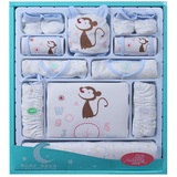 猴宝宝婴儿衣服纯棉新生儿礼盒用品套装春季0-3个月满月母婴礼物