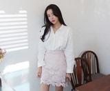 DOLLY韩国进口█moco/修身蕾丝韩版新款短裙█3色25634