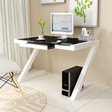 现代简易烤漆台式电脑桌简易组合笔记本电脑桌家用钢化玻璃书桌