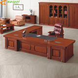 纯实木办公桌总裁台老板桌2.8米3.8米橡木大班台定做豪华懂事长桌