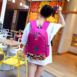 韩版女孩休闲时尚双肩包初中学生小学生可爱书包防水布旅游双肩包