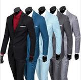 男士结婚西装3件套装 韩版修身三件套新郎礼服套装2粒扣西服套装