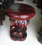 越南工艺品 红木圆凳实木凳子 精雕大象凳 时尚三象凳 木雕象凳