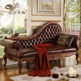 欧式真皮贵妃椅现代贵族懒人沙发新古典实木贵妃卧室休息椅躺椅
