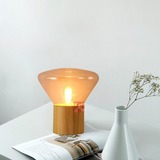 简约创意北欧宜家美式地中海台灯原木玻璃客厅卧室床头台灯具吧台
