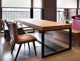 实木餐桌铁艺咖啡厅桌椅松木原木美式复古办公桌洽谈桌会议长桌