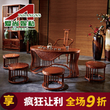 爱尚妮私家具刺猬紫檀红木茶桌茶台椅组合套餐新中式花梨木茶桌椅
