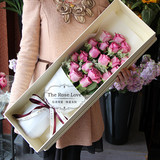 高端 33朵紫玫瑰礼盒生日表白鲜花杭州同城速递合肥苏州无锡配送