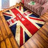 仙吉欧美复古米字旗做旧英伦风卧室床边地毯门厅客厅沙发茶几地毯