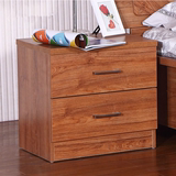 2015新款现代简约住宅床头柜 柚木色双抽板式储物柜 组装收纳柜子