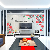 现代水晶亚克力3d立体墙贴画客厅影视电视背景墙壁家居装饰品贴纸