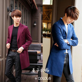 2016春季新款韩国代购男士薄风衣流男韩版中长款风衣外套帅气单排