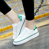 韩国新品系带休闲运动鞋女士小白鞋平底低帮透气板鞋圆头低跟单鞋
