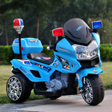 大号三轮车可充电带音乐儿童摩托车双驱动警车新款儿童电动摩托车