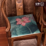 垫 怀旧餐椅垫官帽加厚椅垫罗灵 荷花新中式坐垫 复古红木沙发椅