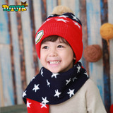 TUTUYA 秋冬新款韩版儿童帽男女童保暖护耳毛线帽儿童帽子围巾套
