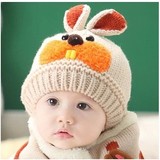韩国女宝宝帽子秋冬款0-1-2-4岁潮婴儿6-12个月公主儿童毛线帽男