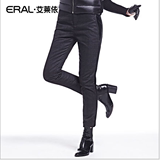艾莱依2015冬装新款中腰格子相拼时尚保暖外穿羽绒裤女ERAL1007D