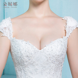 朵妮娜婚纱礼服2016夏季新款新娘齐地抹胸深V领韩版显瘦孕妇婚纱