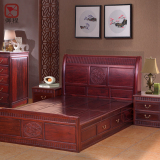 御程红木家具 酸枝木明式1.8米床榻 全实木中式古典卧室双人大床