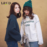 LRUD2016秋季新款韩版圆领套头字母印花卫衣女宽松BF风长袖上衣