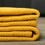天鹅湖黄色全棉线手工编织布艺地垫门垫卧室地毯脚垫飘窗瑜伽地垫