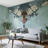 尚品创意个性复古艺术北欧电视沙发卧室背景墙纸壁纸定制大型壁画