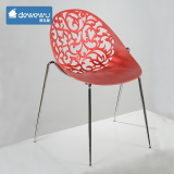搭瓦屋宜家时尚现代简约创意镂空餐椅塑料咖啡椅休闲餐椅电脑椅子