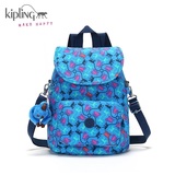Kipling凯浦林女包旅行单肩双肩包K12075天空蓝猴纹印花