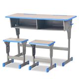 学校单人双人学生课桌椅可升降培训辅导班课桌椅组装B8L