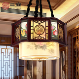 三宜仿古中式吊灯 花开富贵仿羊皮餐厅茶楼吊灯古典实木楼梯灯具