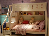 实木儿童母子床地中海高低床1.5 韩式田园上下铺子母床成人双层床