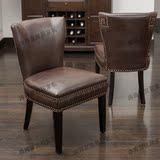 特价美式实木水曲柳餐椅法式时尚现代皮艺餐椅客厅书房咖啡厅餐椅