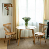 北欧小户型餐桌白橡木纯实木餐桌现代简约日式圆餐桌椅组合