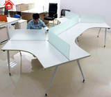 南京六人办公桌钢木简约组合隔断职员桌时尚三人位创意办公家具