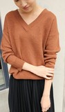 风尚日本代购 SLOBE IENA 100% 纯羊毛女士V领 针织衫 毛衣