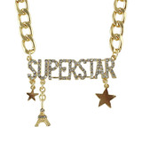 欧美时尚项饰合金精致星星埃菲尔铁塔字母SUPERSTAR吊坠女式项链
