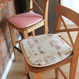 【兔先生】日式韩式田园格子小清新棉麻梯形海绵椅垫坐垫4个包邮