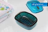 韩国进口塑料皂盒带盖沥水双层香皂盒创意旅行肥皂盒浴室皂架皂网