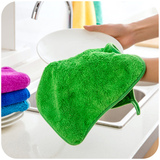 居家家 加厚珊瑚绒挂式洗碗抹布 不掉毛不沾油厨房擦手巾吸水毛巾