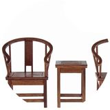 鸡翅木袖珍桌椅3件套 微型实木家具 红木摆件 太师椅 官帽椅 模型