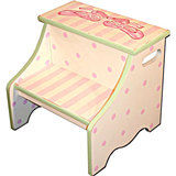 金宝贝 欧式简约实木儿童踏步椅彩绘公主可爱粉色儿童板凳