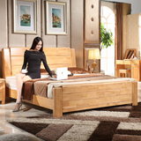 实木床1.8米双人床热销高箱储物床成人婚床1.5m全实木床橡木床