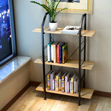 蔓斯菲尔书架 简易书柜钢木置物架书桌书架组合创意现代小书架