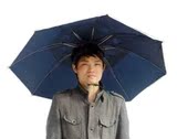 超大一米防晒遮雨三折帽伞 可调节印字钓鱼伞 旅游易携带垂钓伞帽