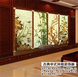 电视背景墙壁纸墙纸客厅3d立体无纺布中式大型壁画梅兰竹菊茶楼