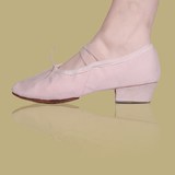 帆布教师舞鞋带跟广场舞鞋 舞蹈鞋女拉丁爵士舞鞋现代舞广场舞鞋