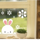 卡通墙贴纸客厅卧室儿童房贴画厨房卫生间玻璃贴可爱小兔兔